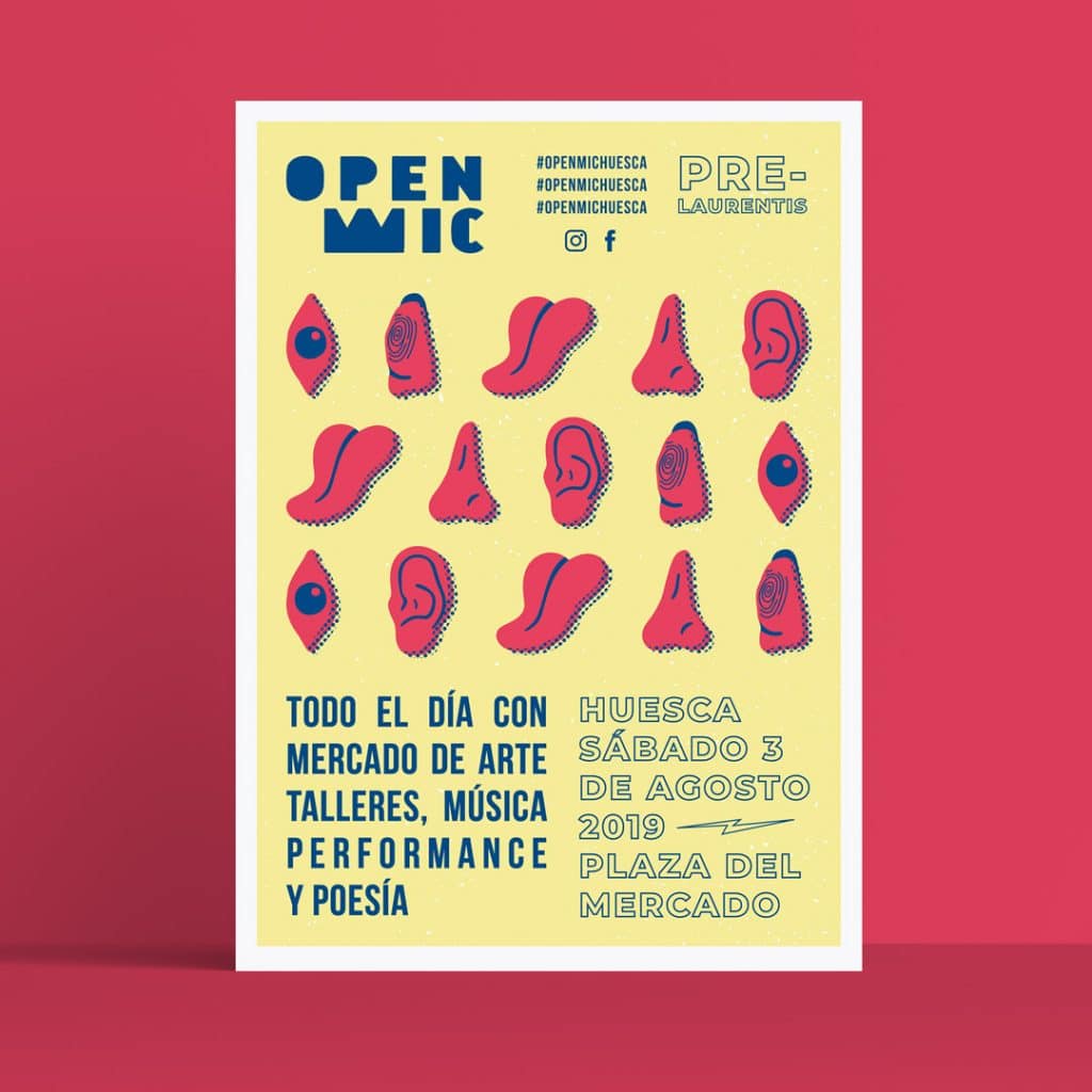 Cartel Open Mic Huesca 2019 La Colmena Creativa