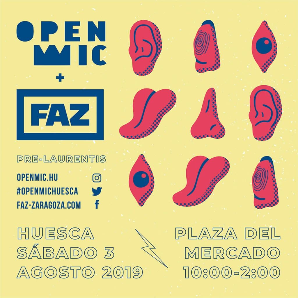 Cartel Open Mic Huesca 2019 La Colmena Creativa Instagram